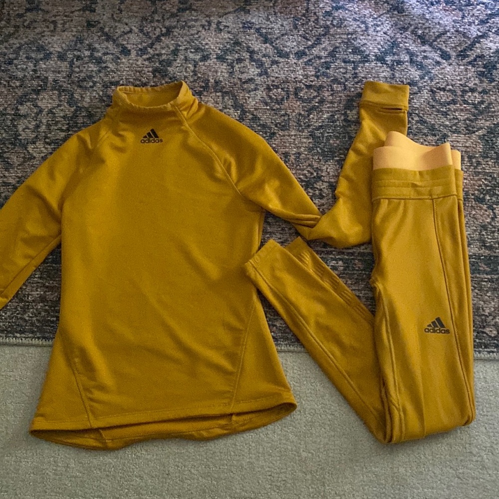 Adidas Golden Yellow Leggings Set